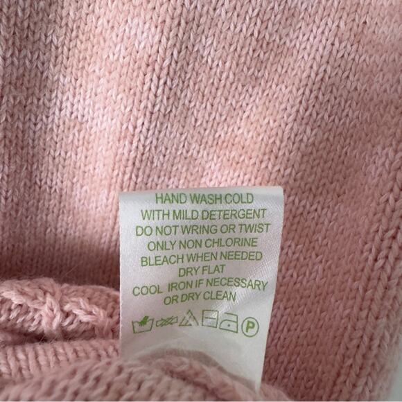 Lilly Pulitzer Pink Cable Knit Short Sleeve Sweater cotton/dehaired angora blend - Picture 9 of 10